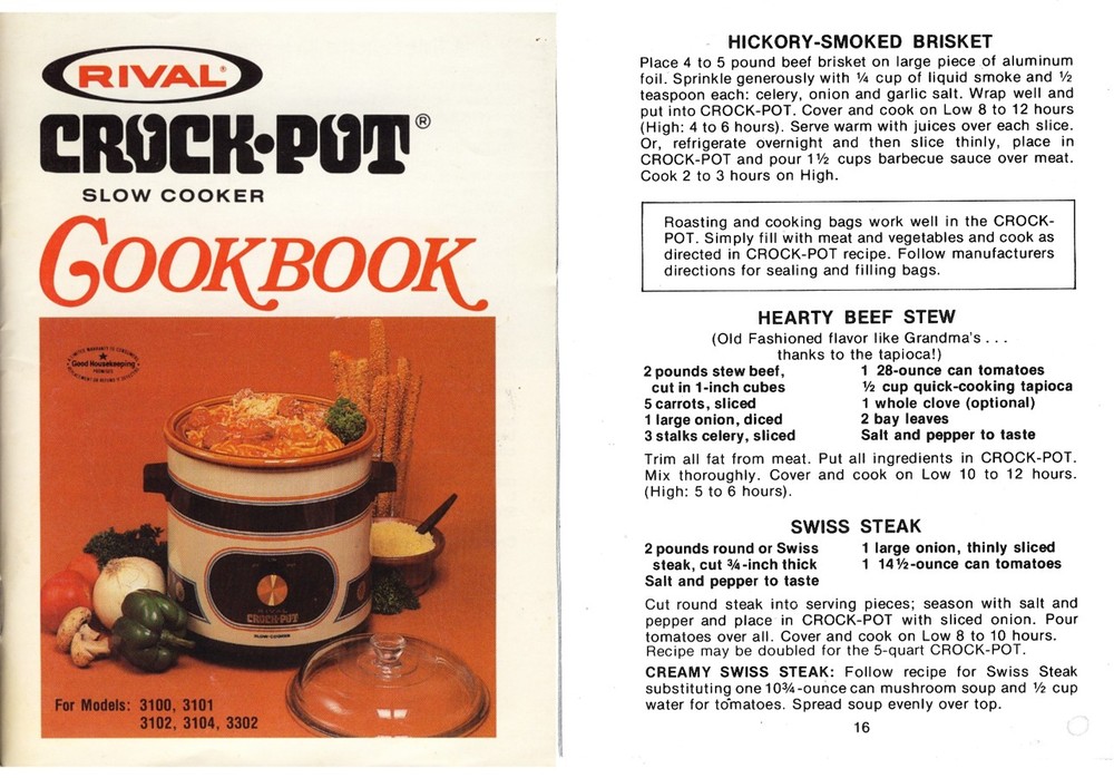 Vintage Rival 2 Qt Crockpot Casserole Slow Cooker 1970's Orange