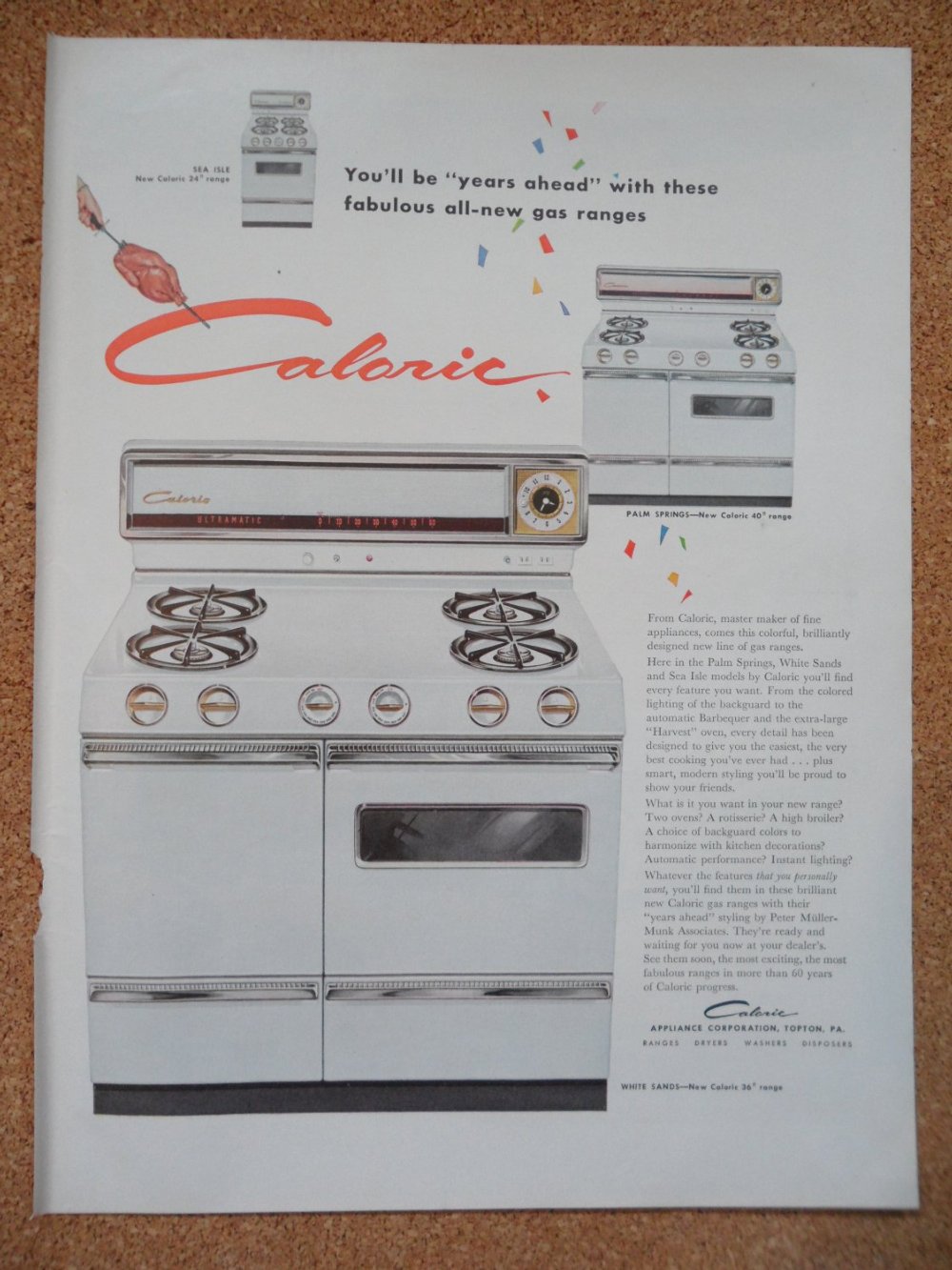 Caloric Ultramatic 40 6-Burner, Double Oven Sabrina — Retro