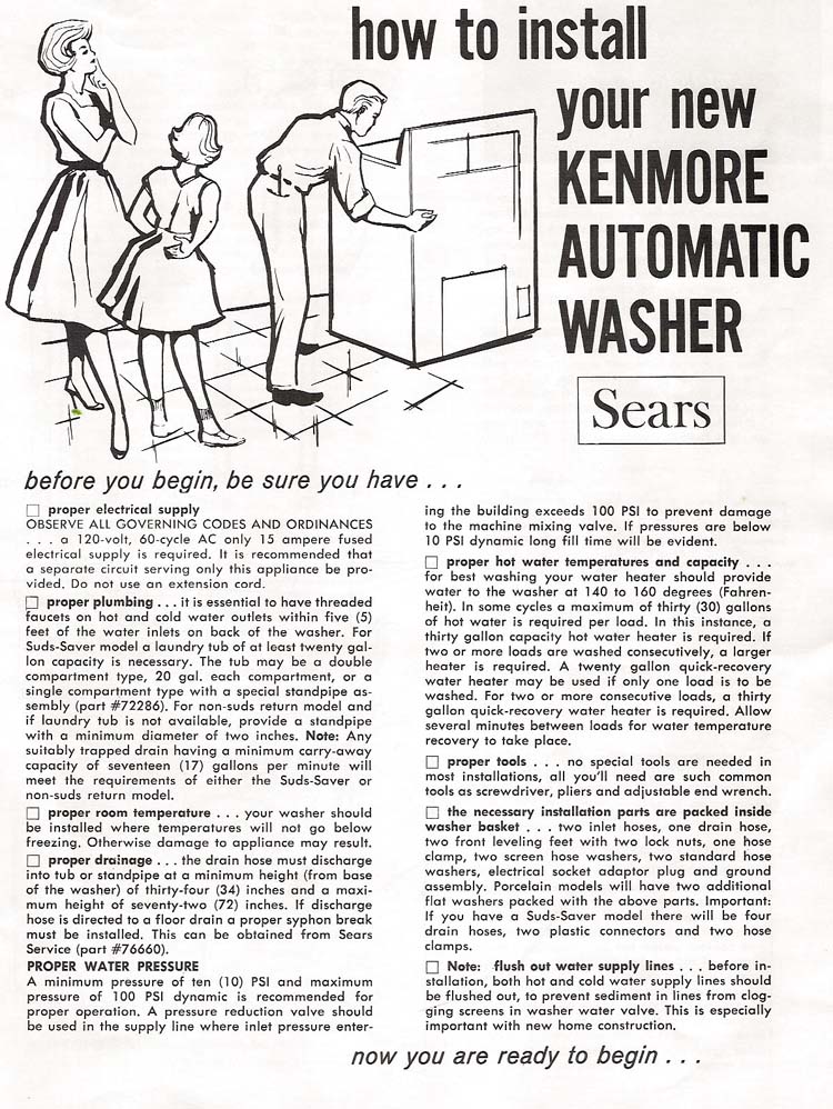 Let's Install A Kenmore Automatic Washer