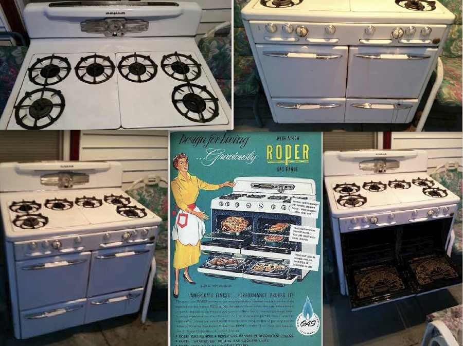 1950 Roper 6 Burner Gas Stove - Antique Appliances