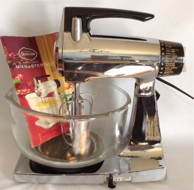 Sunbeam stand mixer with both glass bowls fire king 1 set beaters -  appliances - by owner - sale - craigslist